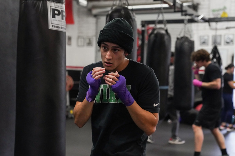 GCU student-athlete working in the boxing gym