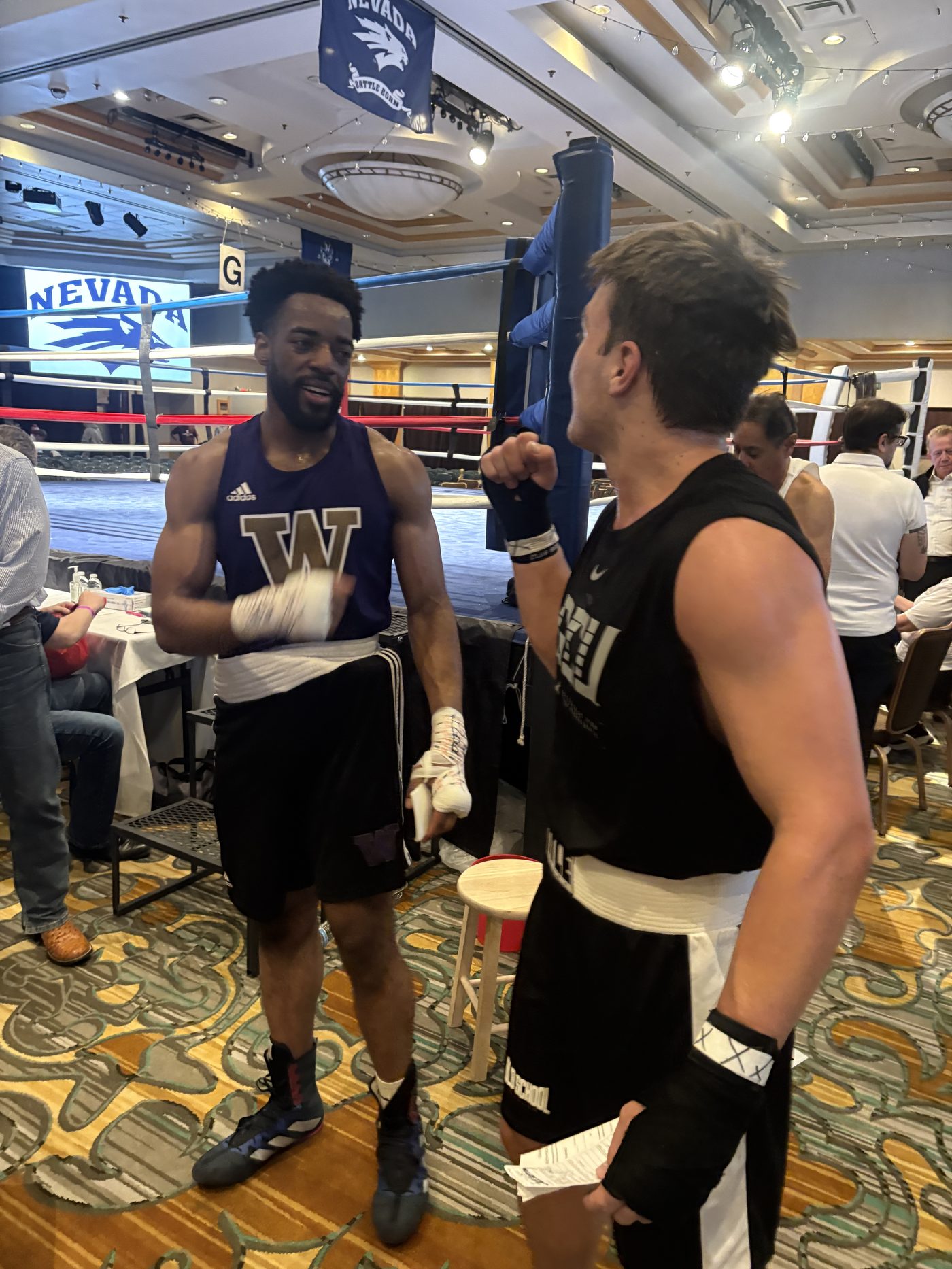 GCU Club Boxing member sparring at a tournament