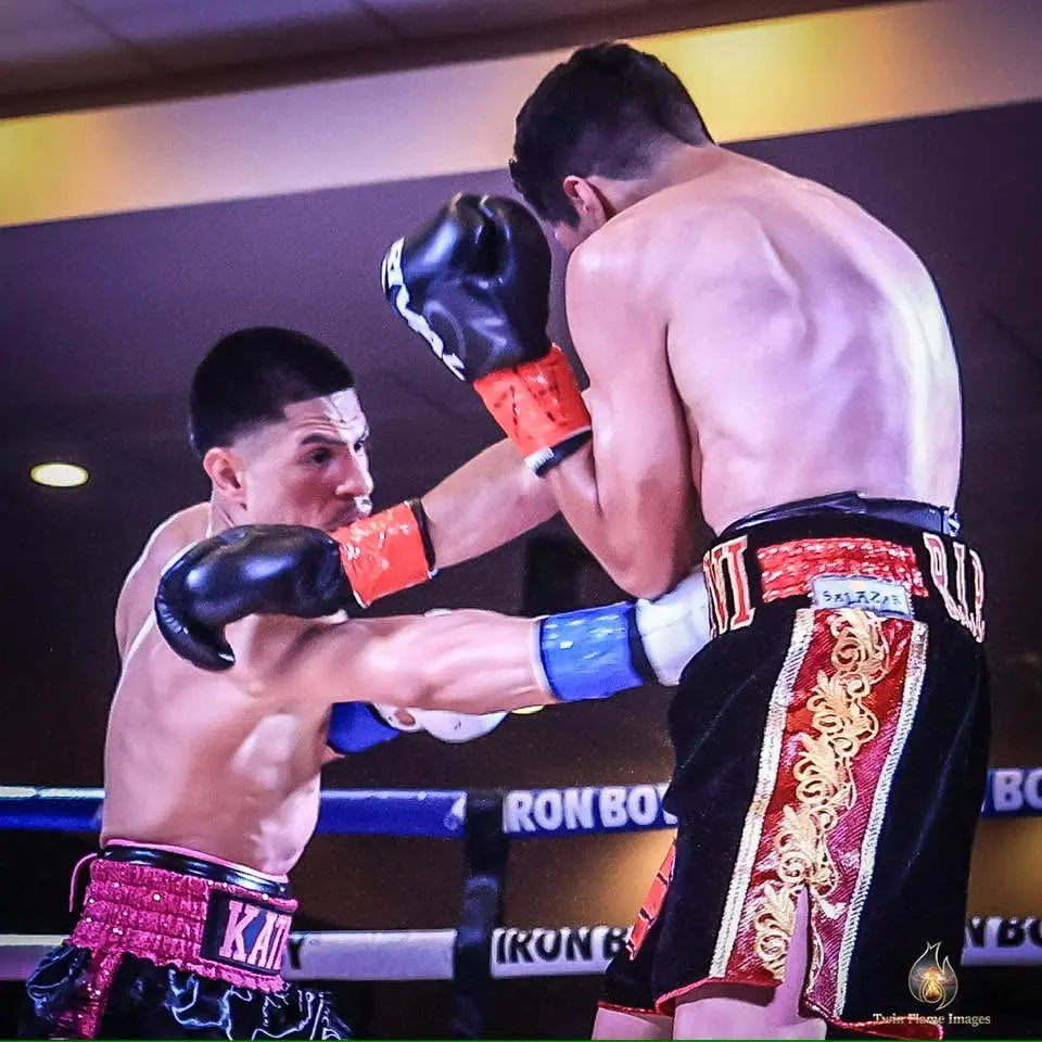 Miguel Ceballos throwing a body shot